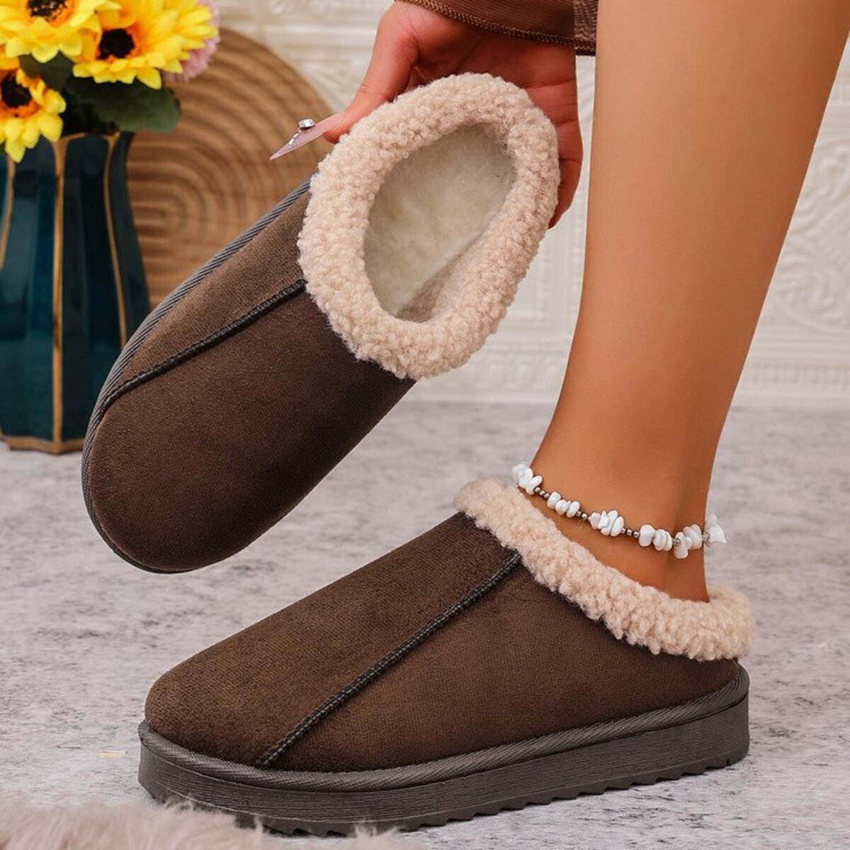 Cozy Plush Lined Clog Slippers