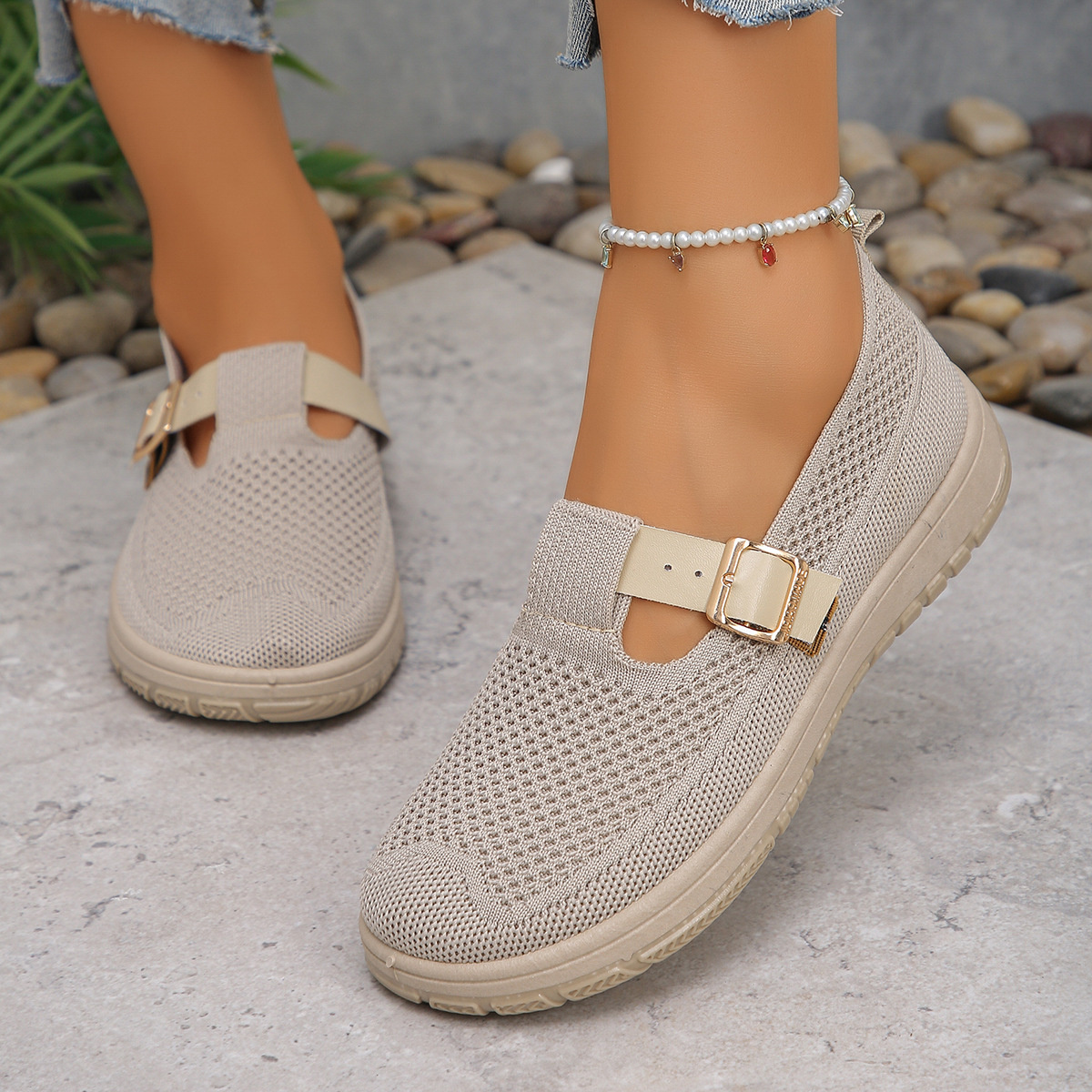 Round Toe Platform Slip-Ons