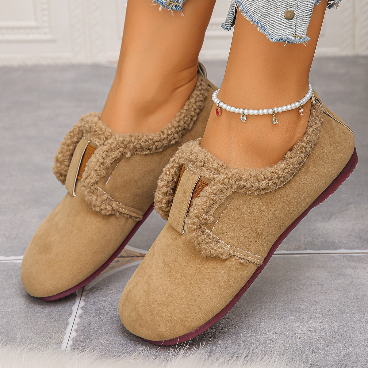 Faux Fur Lined Slip-Ons