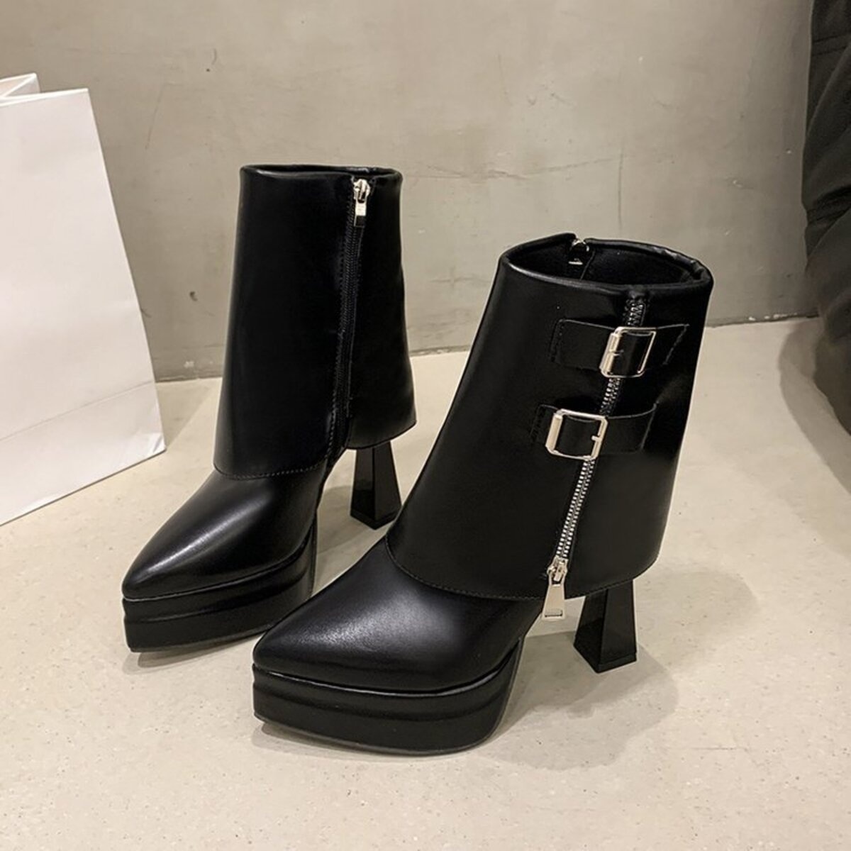 Point Toe High Heels Boots