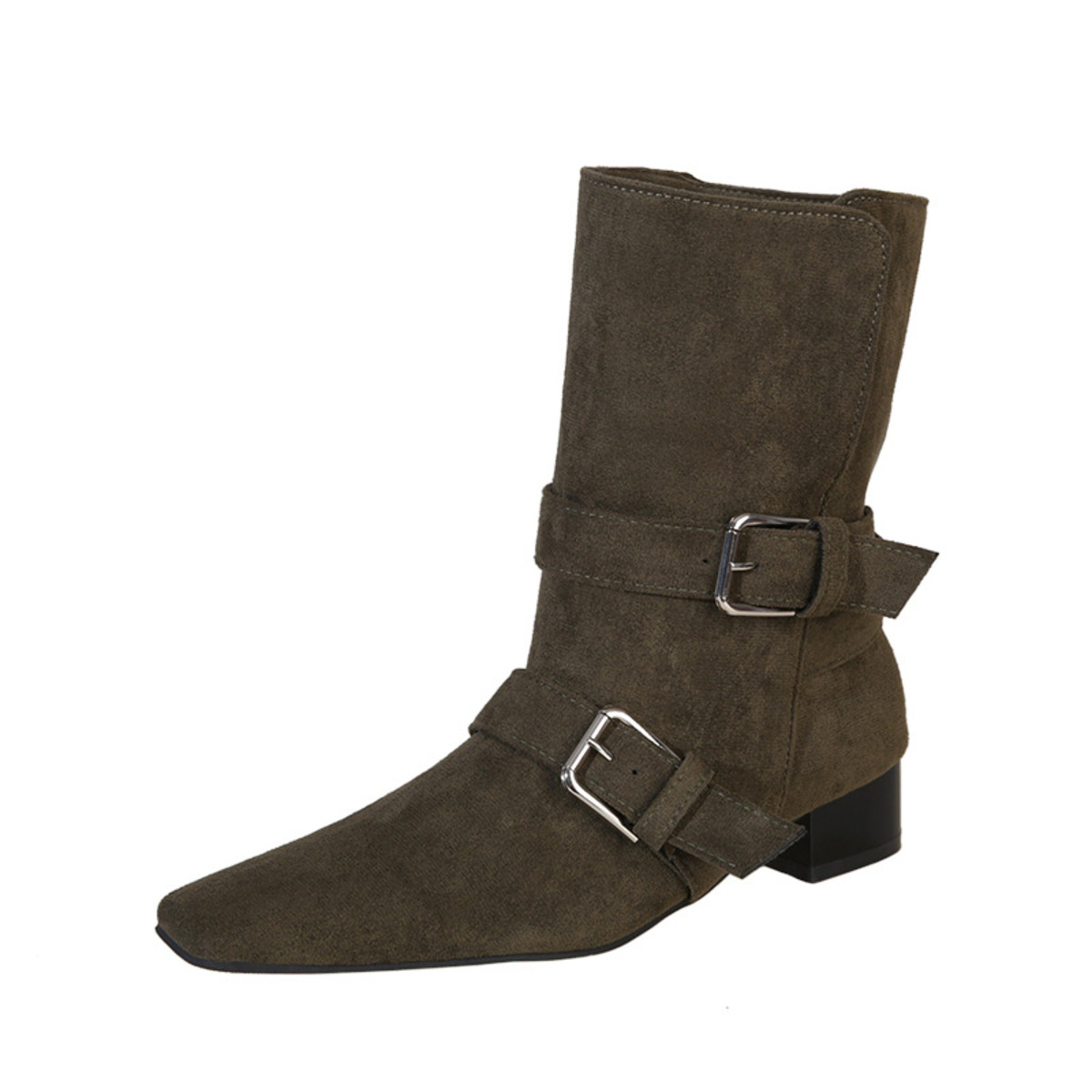 Square Toe Block Heels Boots