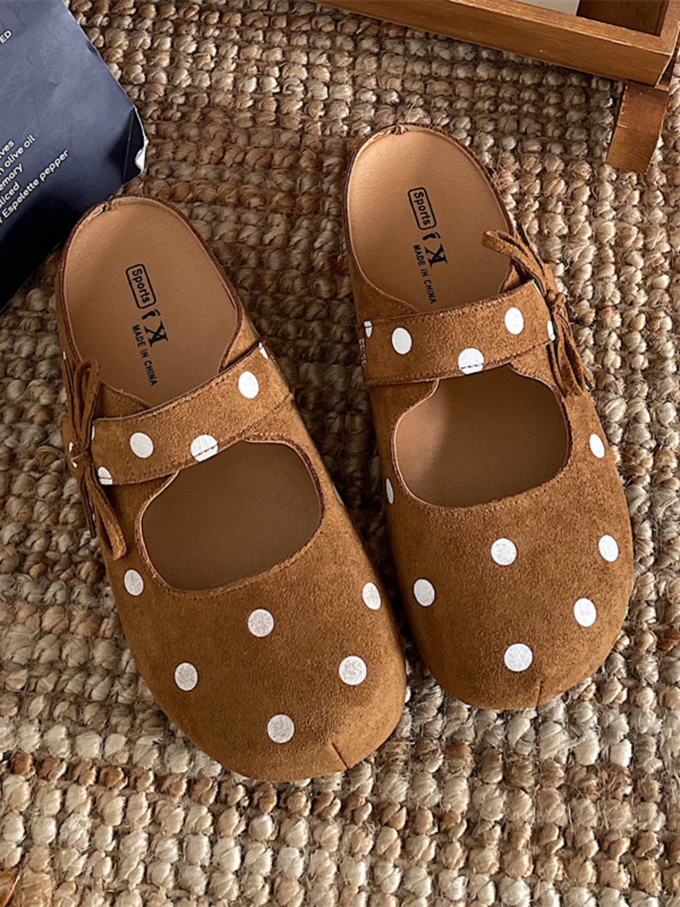 Polka Dot Round Toe Slip-Ons