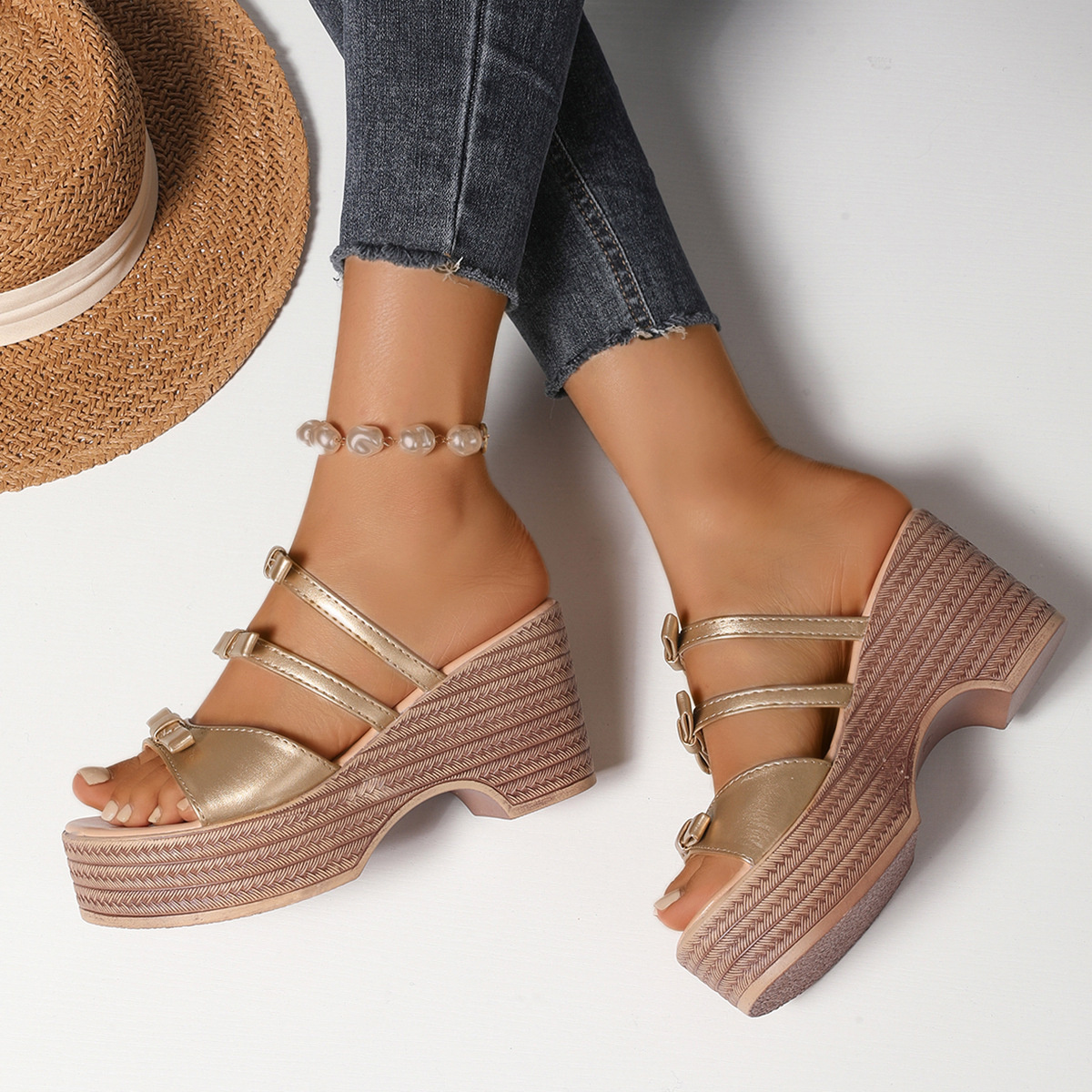 Strappy Platform Wedge Sandals