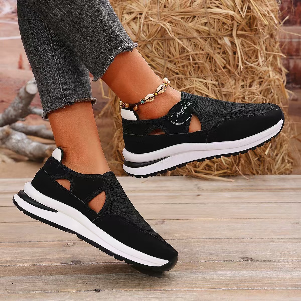 Breathable Cutout Slip-Ons