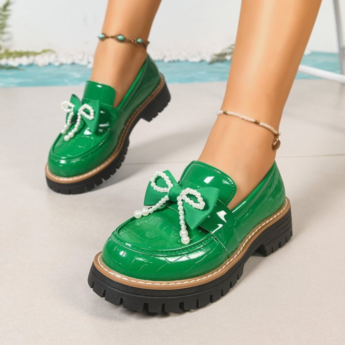 Round Toe Platform Loaferss