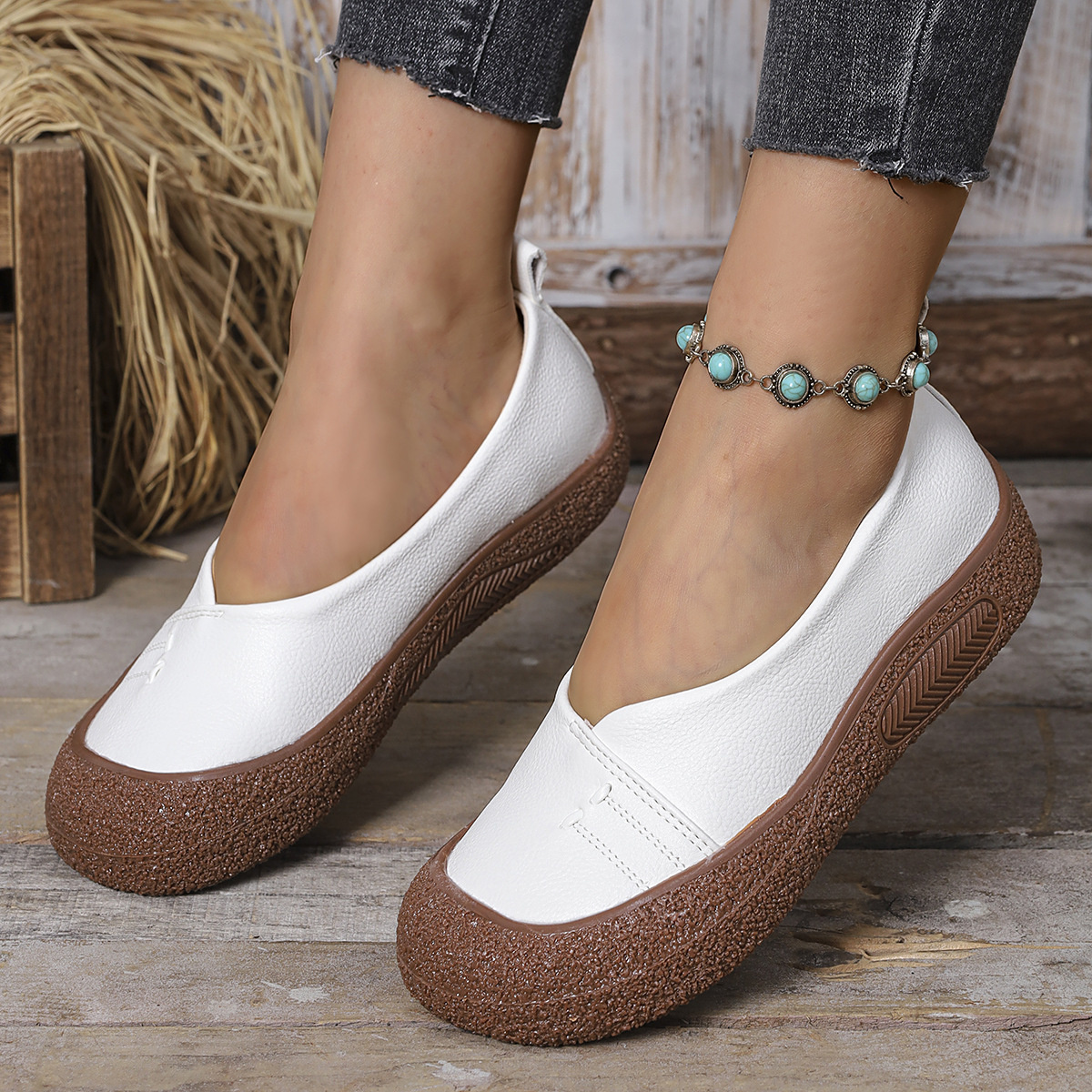 Round Toe Slip-Ons