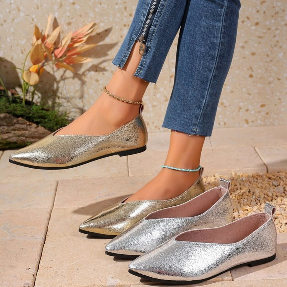 Point Toe Flats Slip-Ons