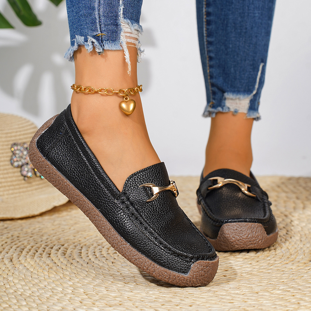 Round Toe Slip-Ons