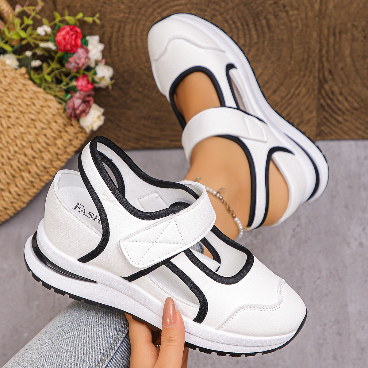 Round Toe Wedge Sandals