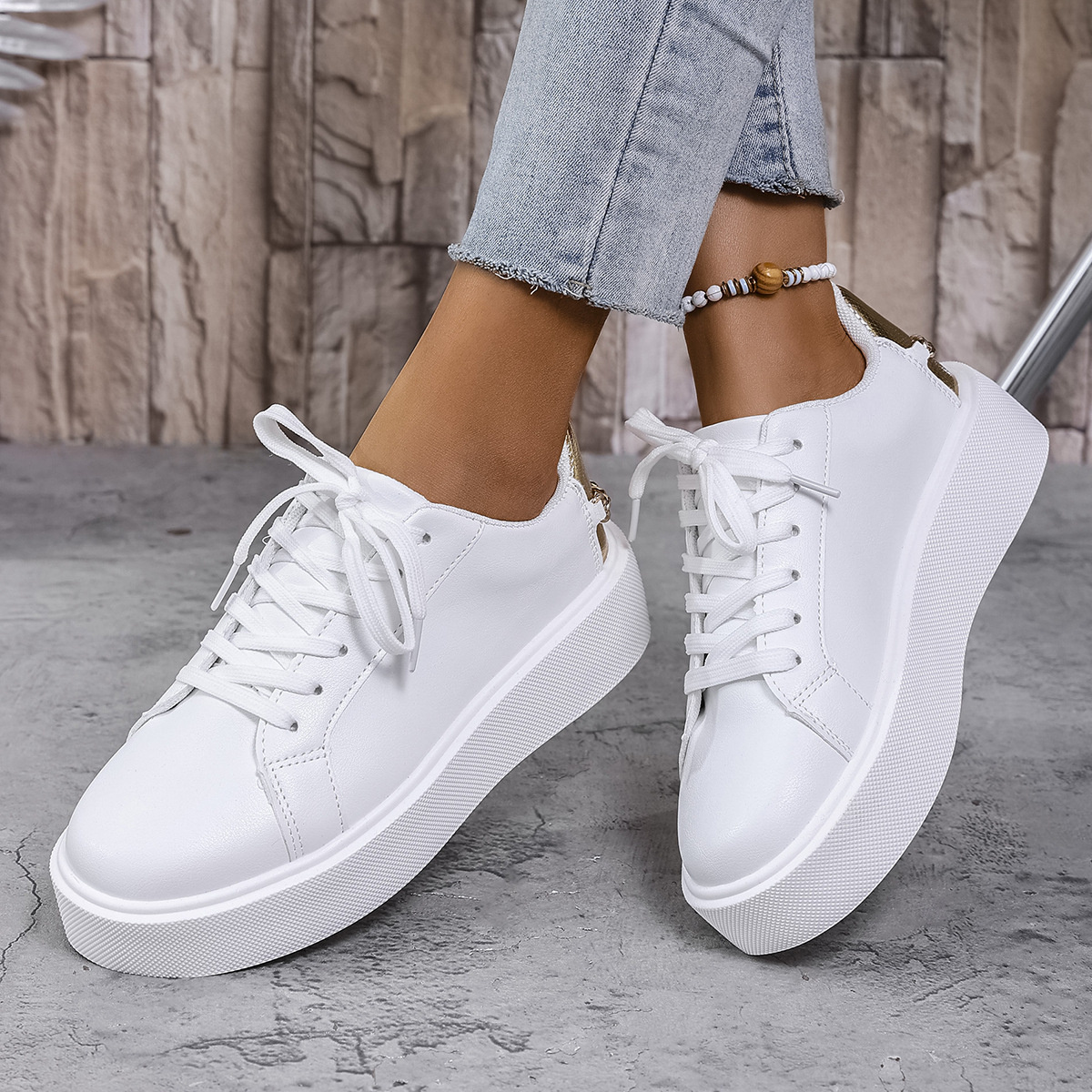Round Toe Platform Sneakers