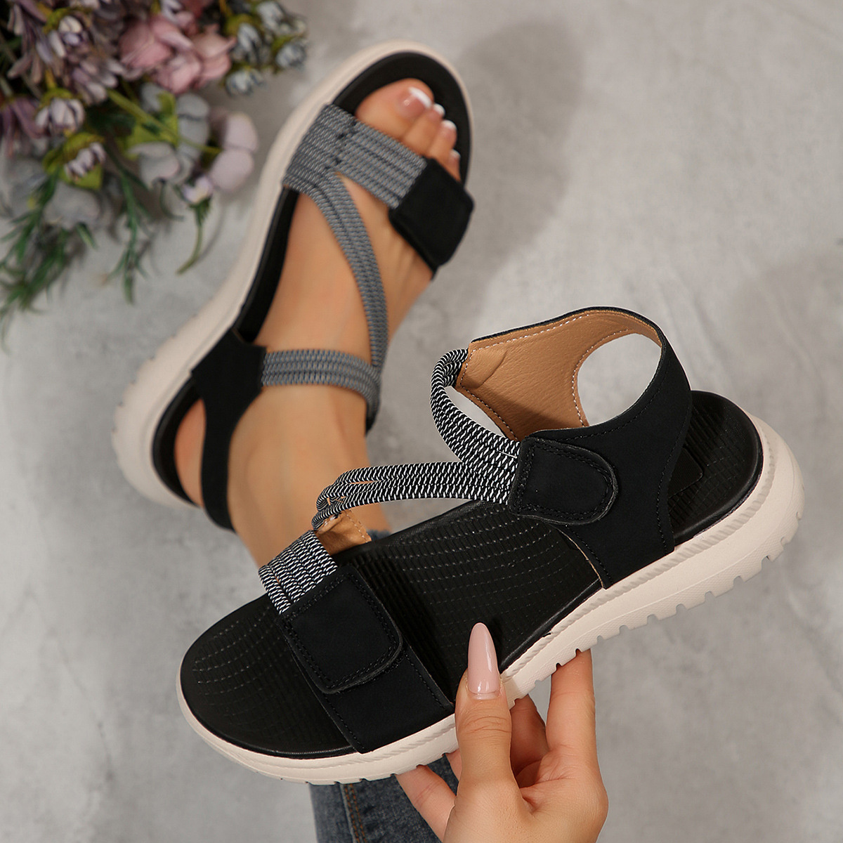 Open Toe Flats Sandals