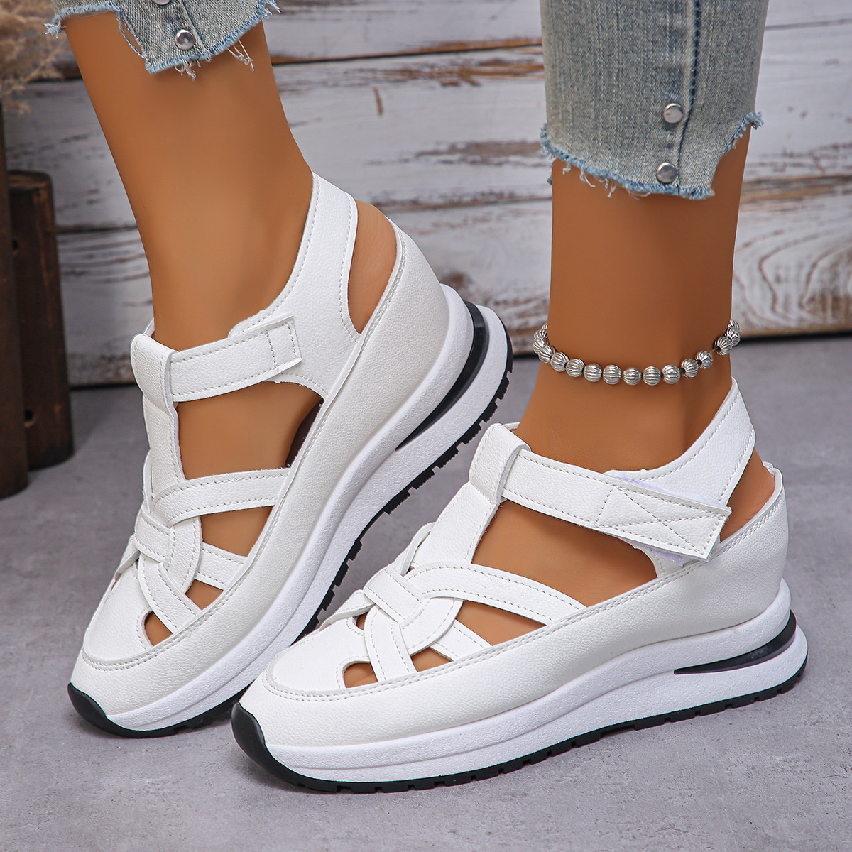 Round Toe Wedge Sandals