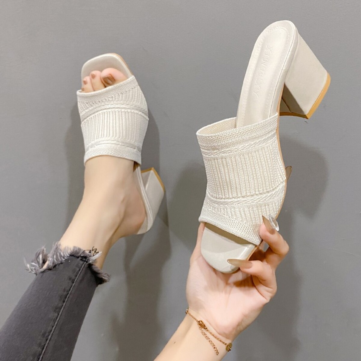 Open Toe Block Heels Sandals