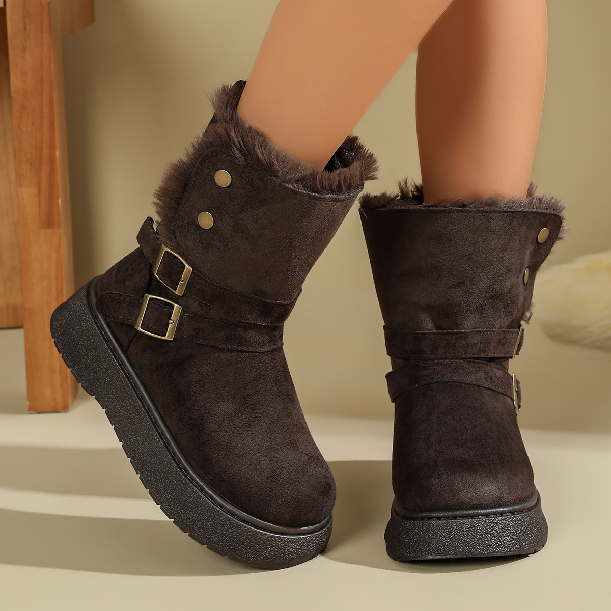 Round Toe Platform Boots