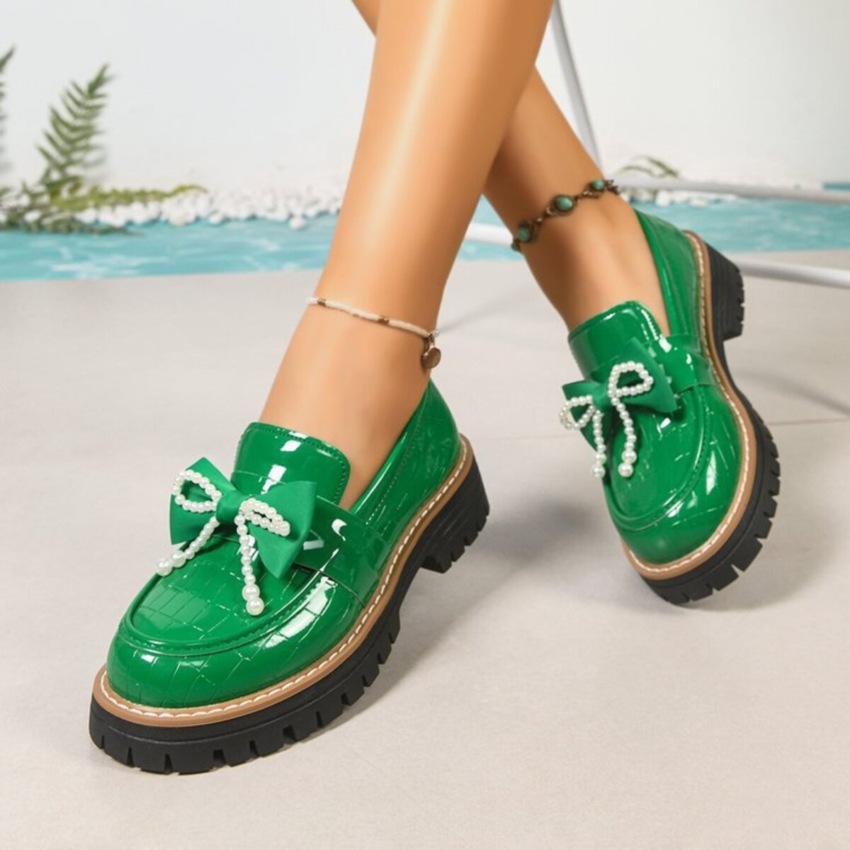 Round Toe Platform Loaferss