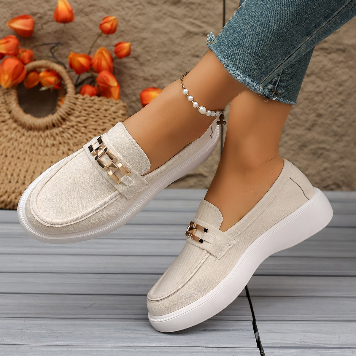 Round Toe Slip-Ons