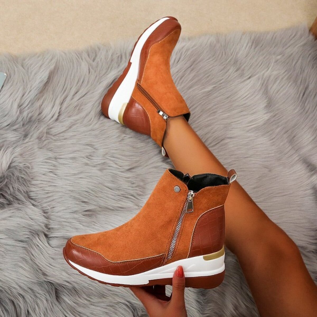Side Zipper Ankle Boots