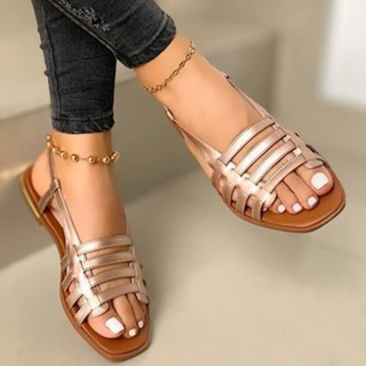 Open Toe Flats Sandals