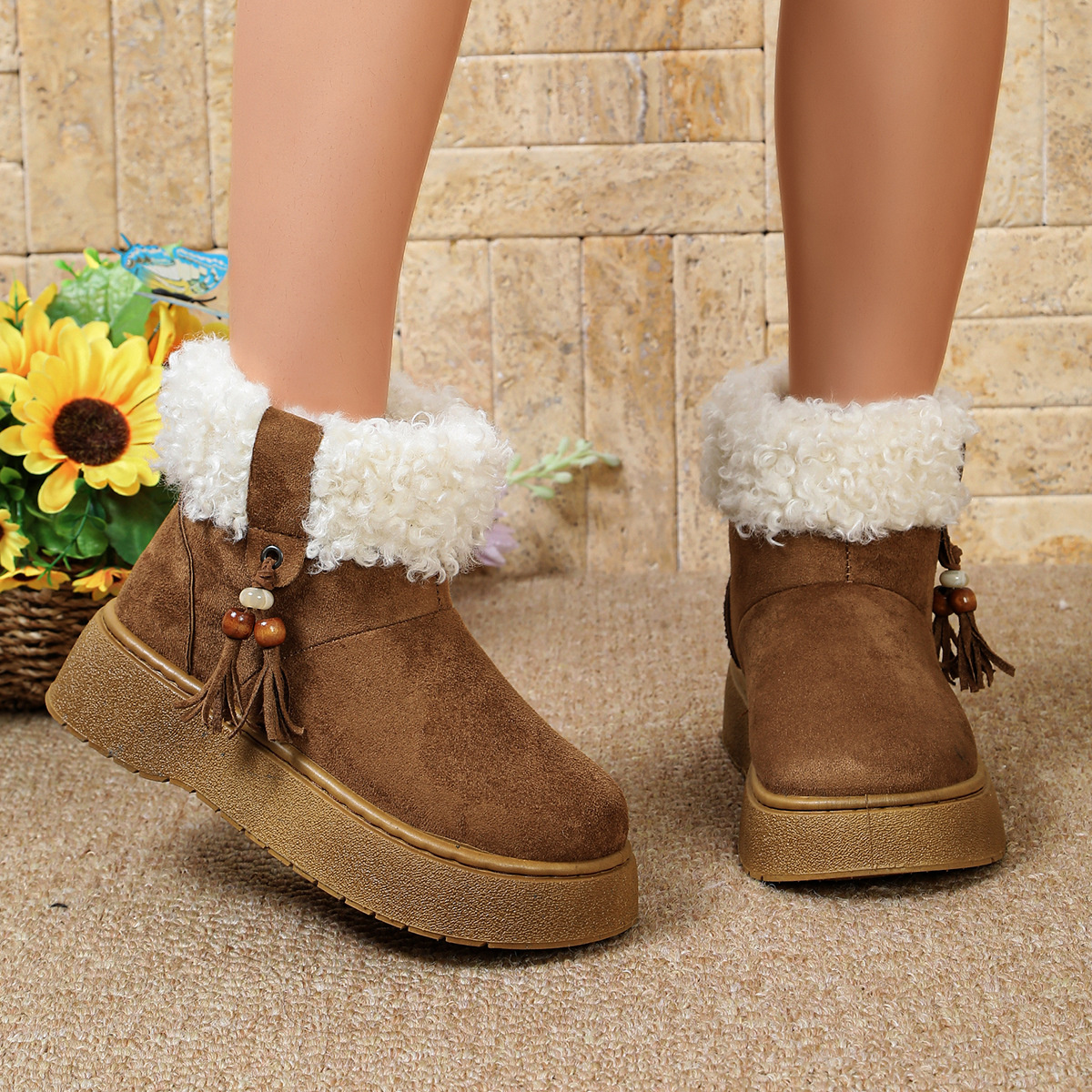 Round Toe Platform Boots