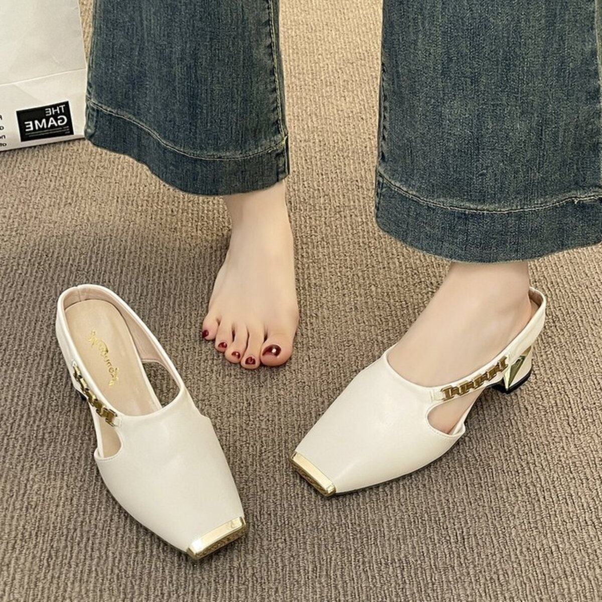 Square Toe Block Heels Sandals