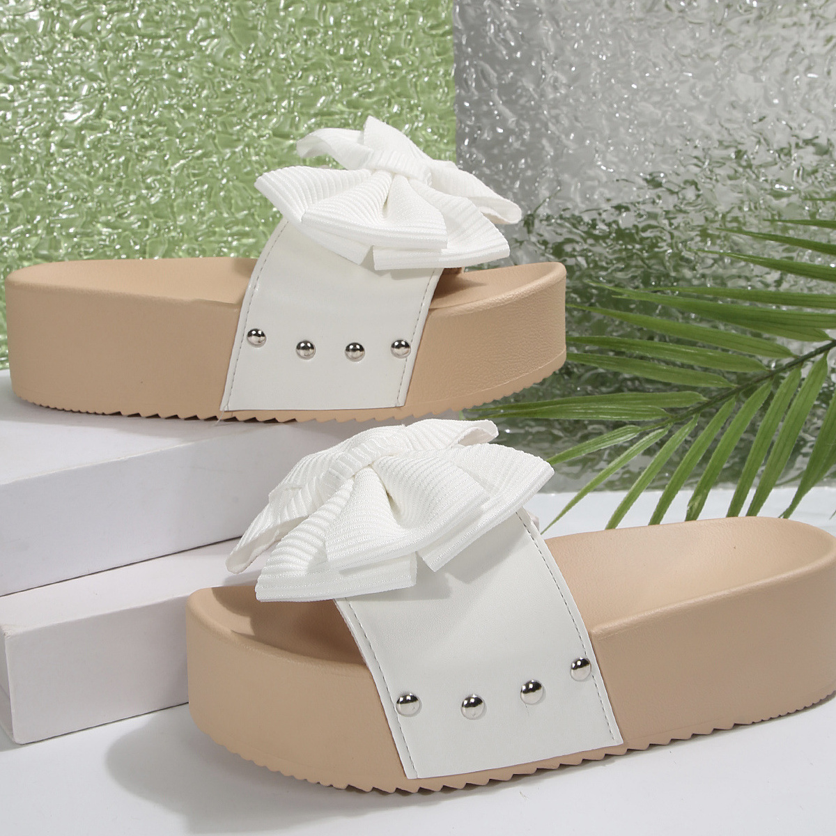 Bow Decor Platform Sandals