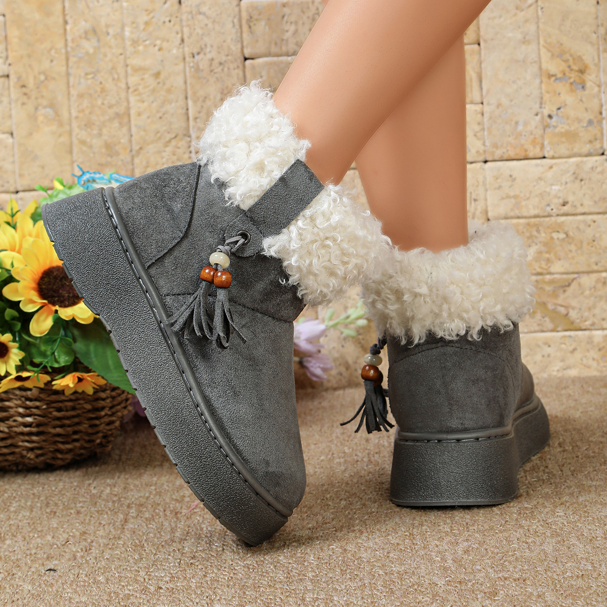 Round Toe Platform Boots