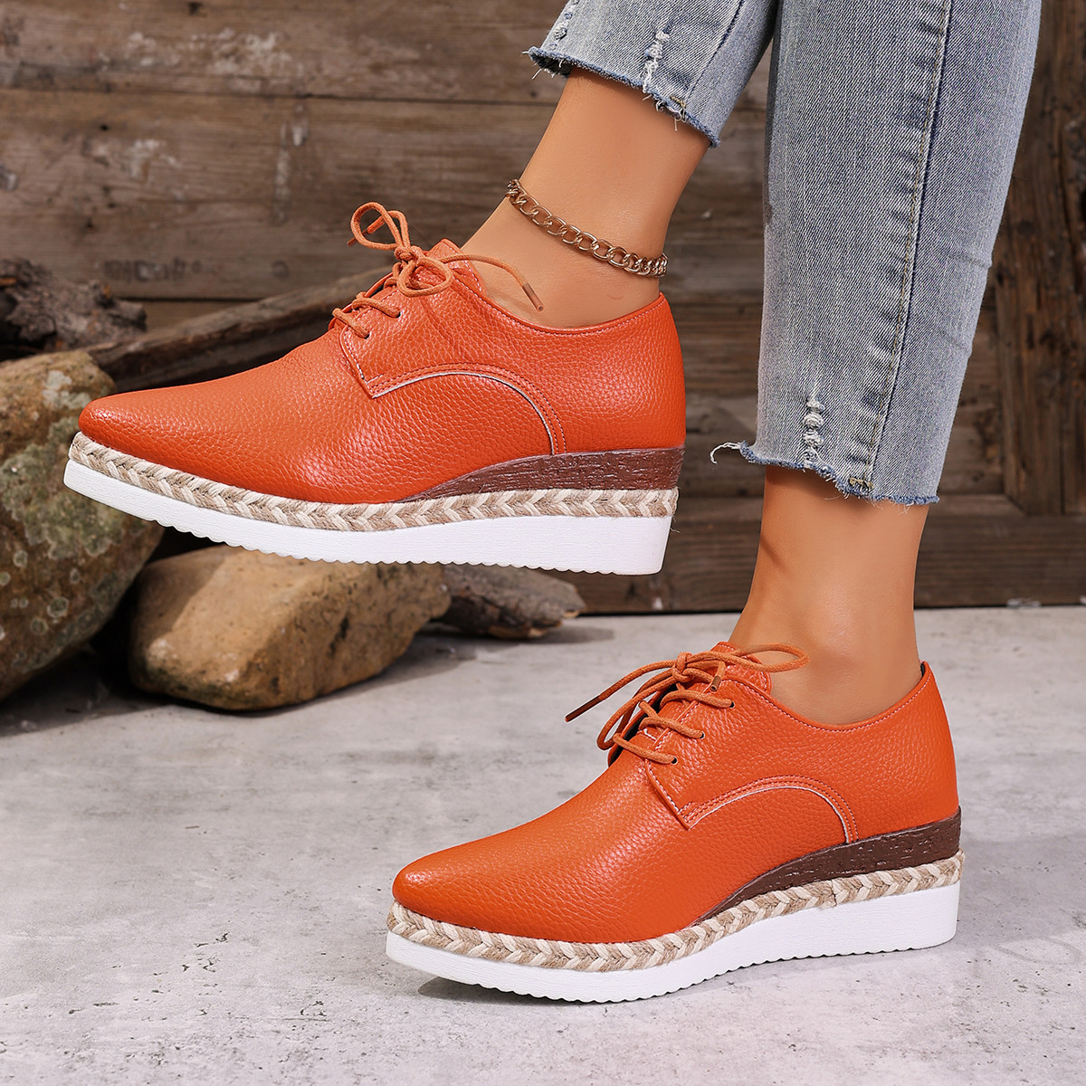 Point Toe Lace Up Sneakers