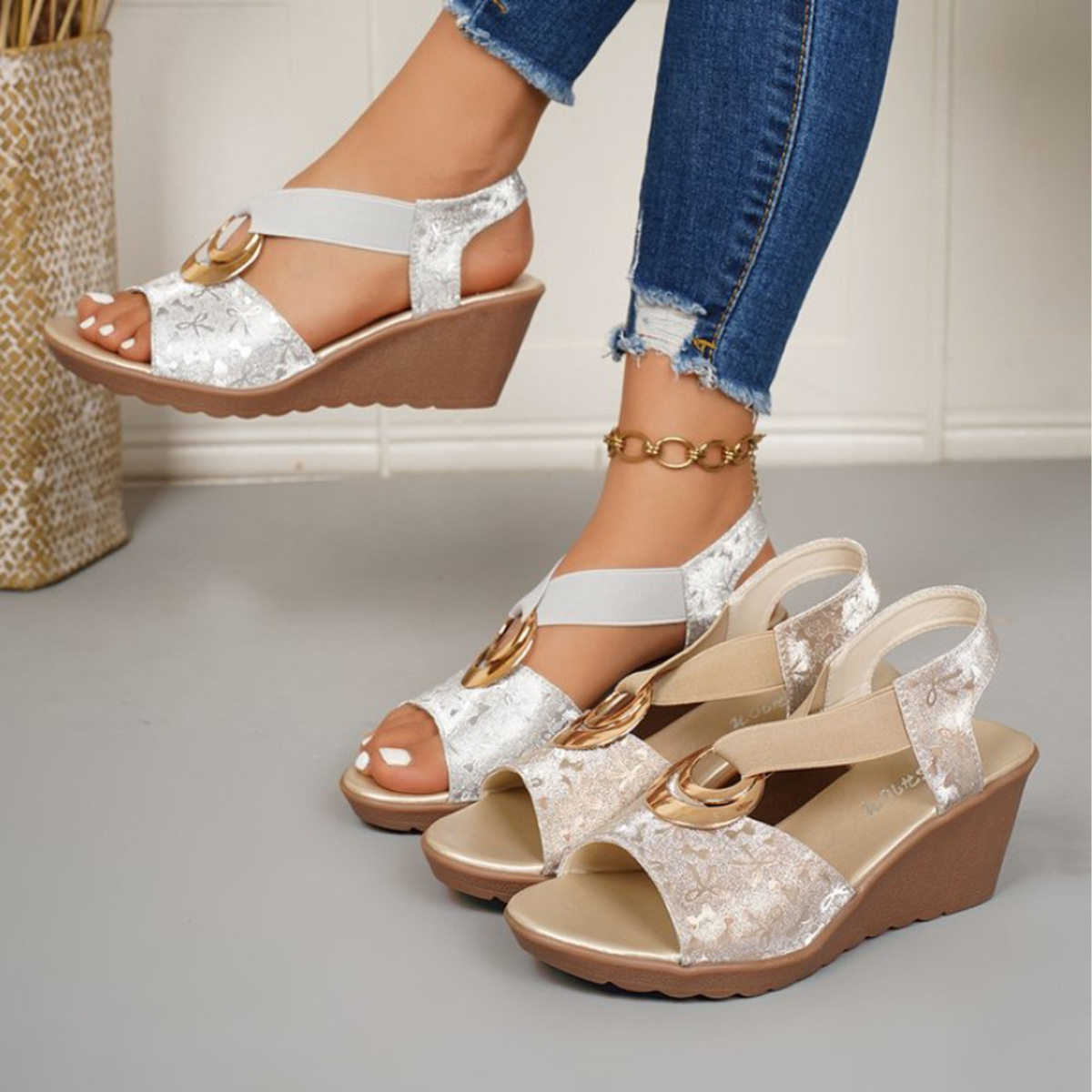 Open Toe Wedge Sandals