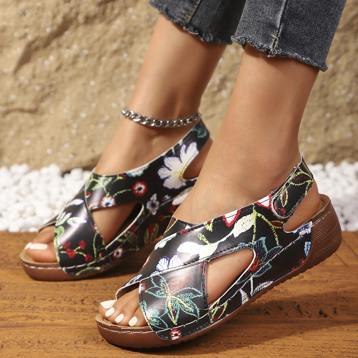 Open Toe Wedge Sandals