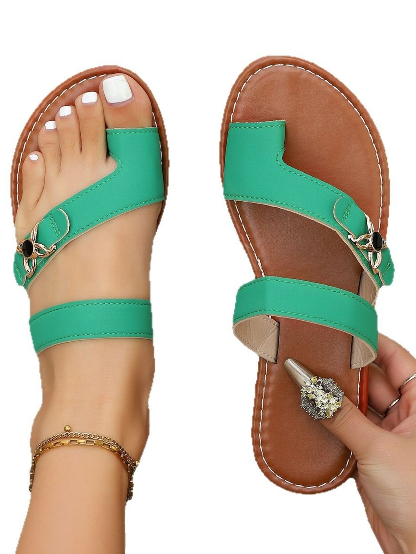 Toe Loop Flats Sandals