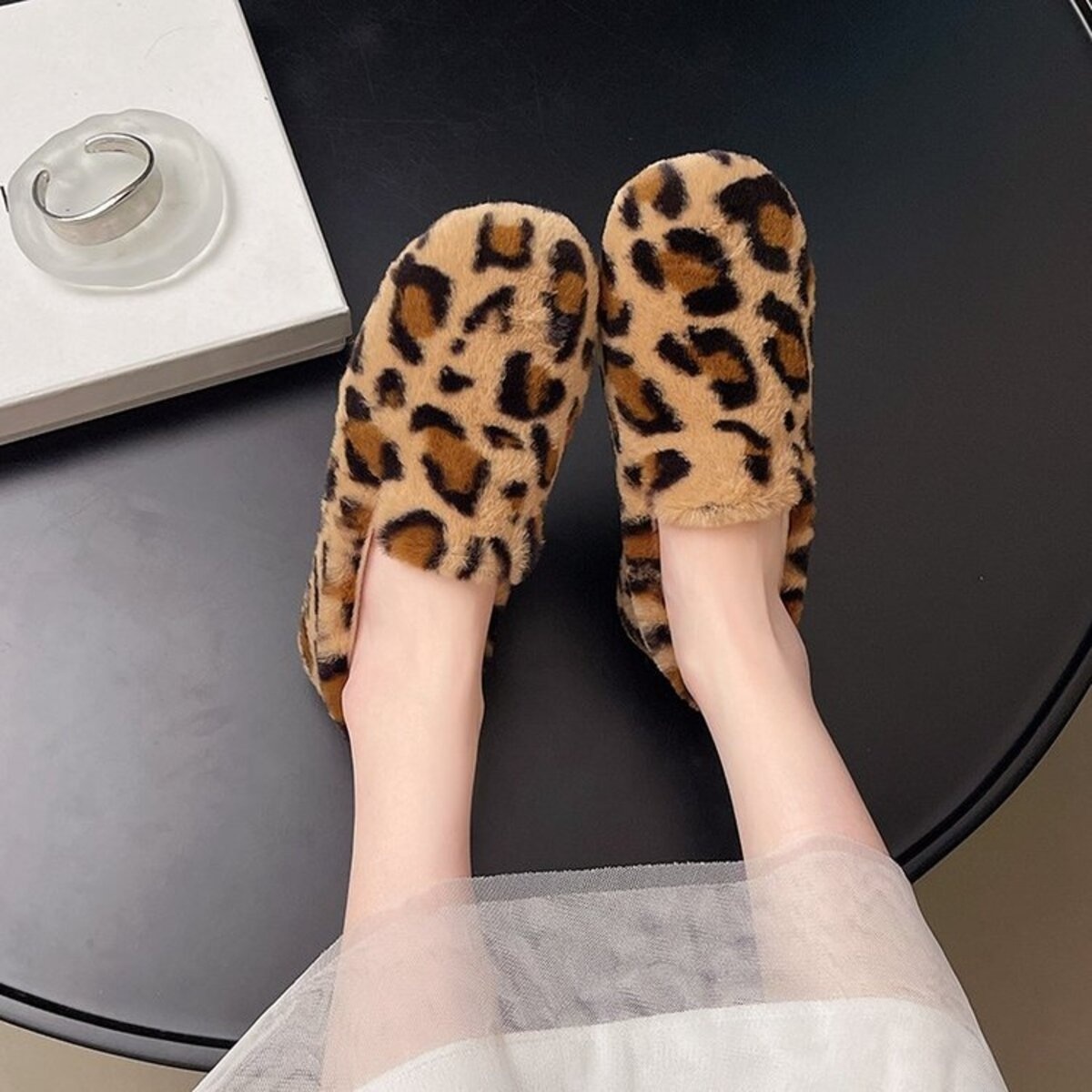 Fluffy Round Toe Slip-Ons