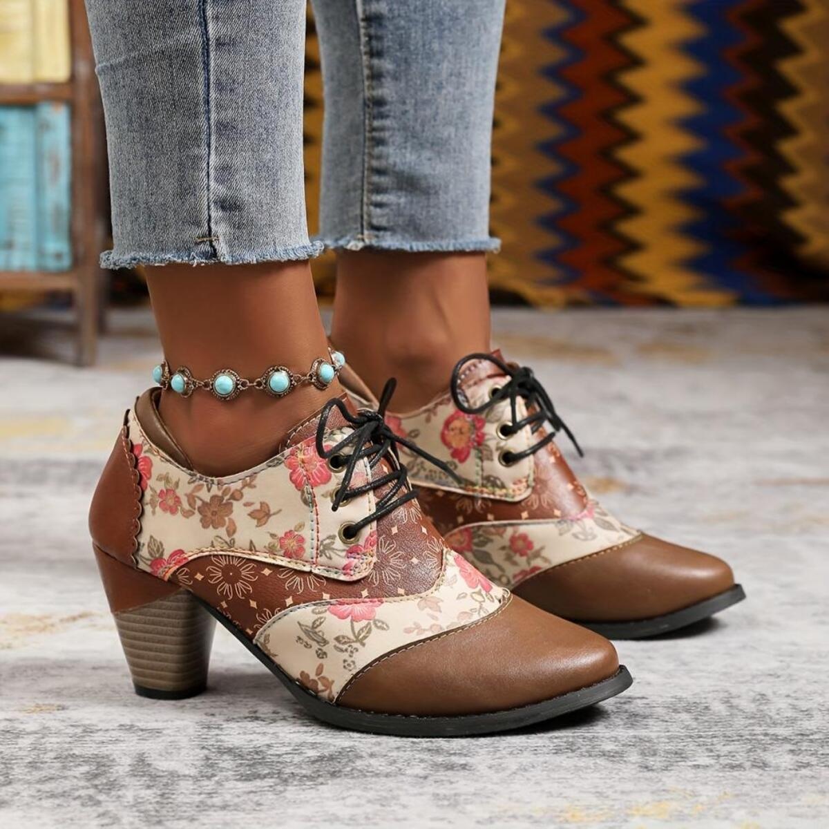 Point Toe Block Heels Ankle Boots