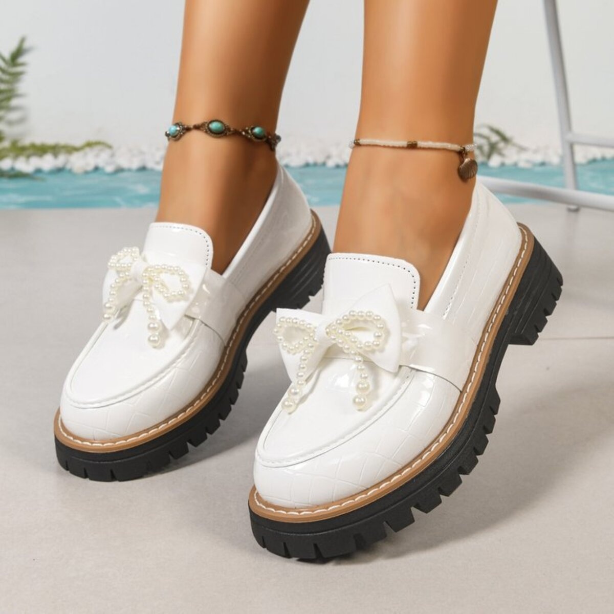 Round Toe Platform Loaferss