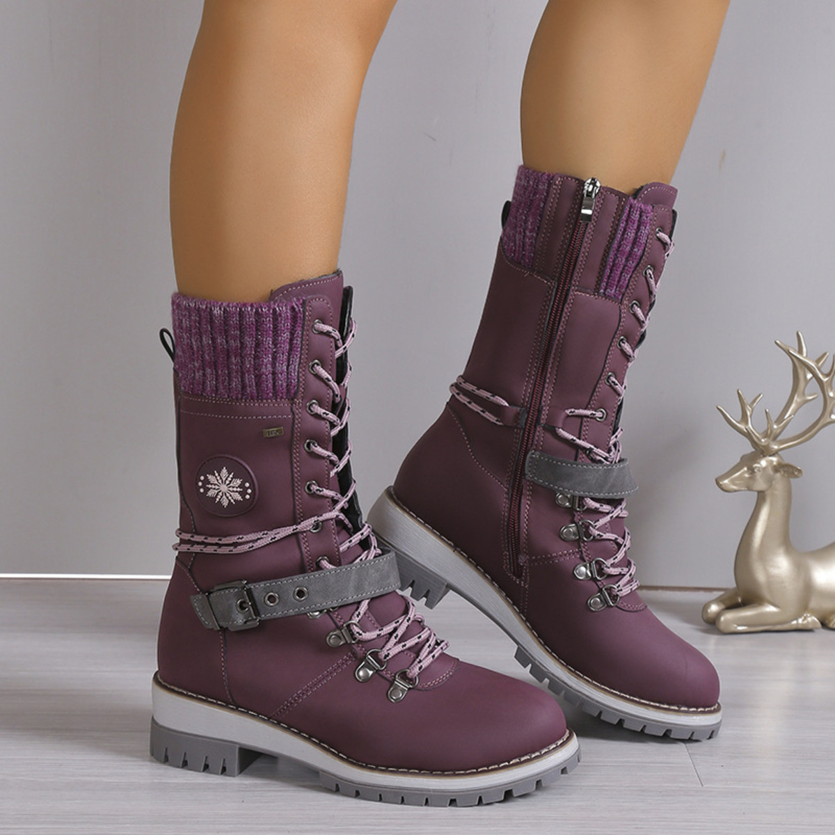 Lace Up Block Heel Boots