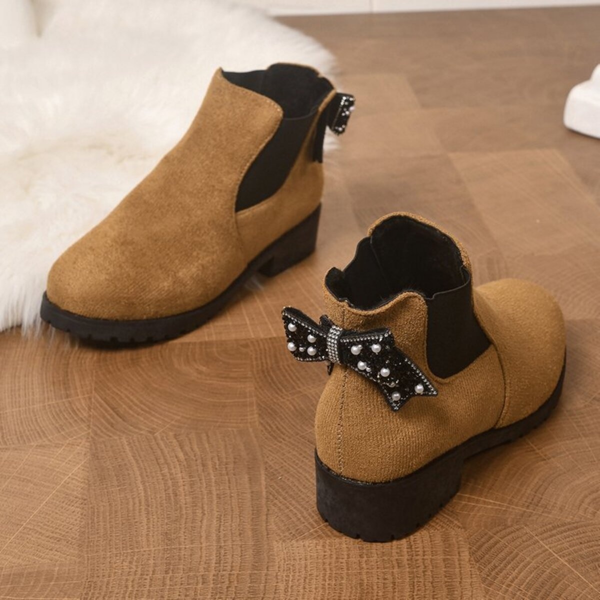 Round Toe Block Heels Boots