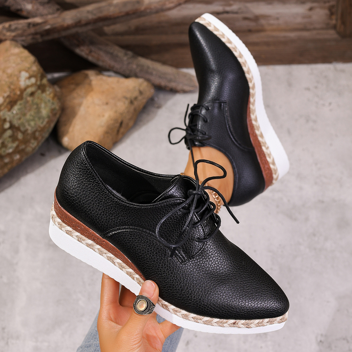 Point Toe Lace Up Sneakers