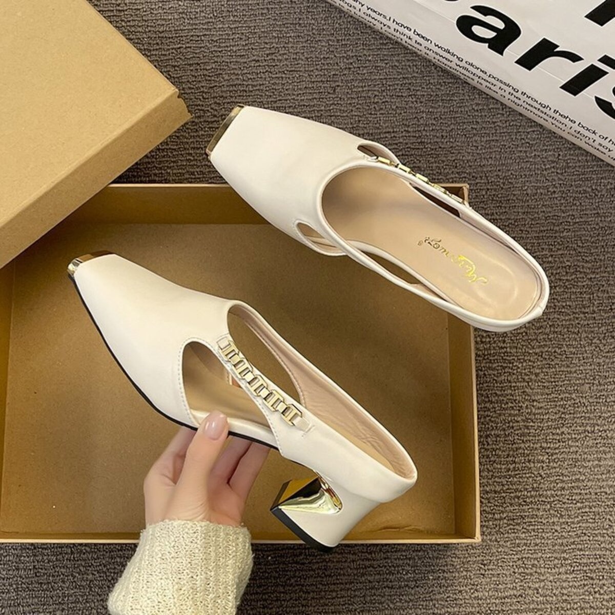 Square Toe Block Heels Sandals