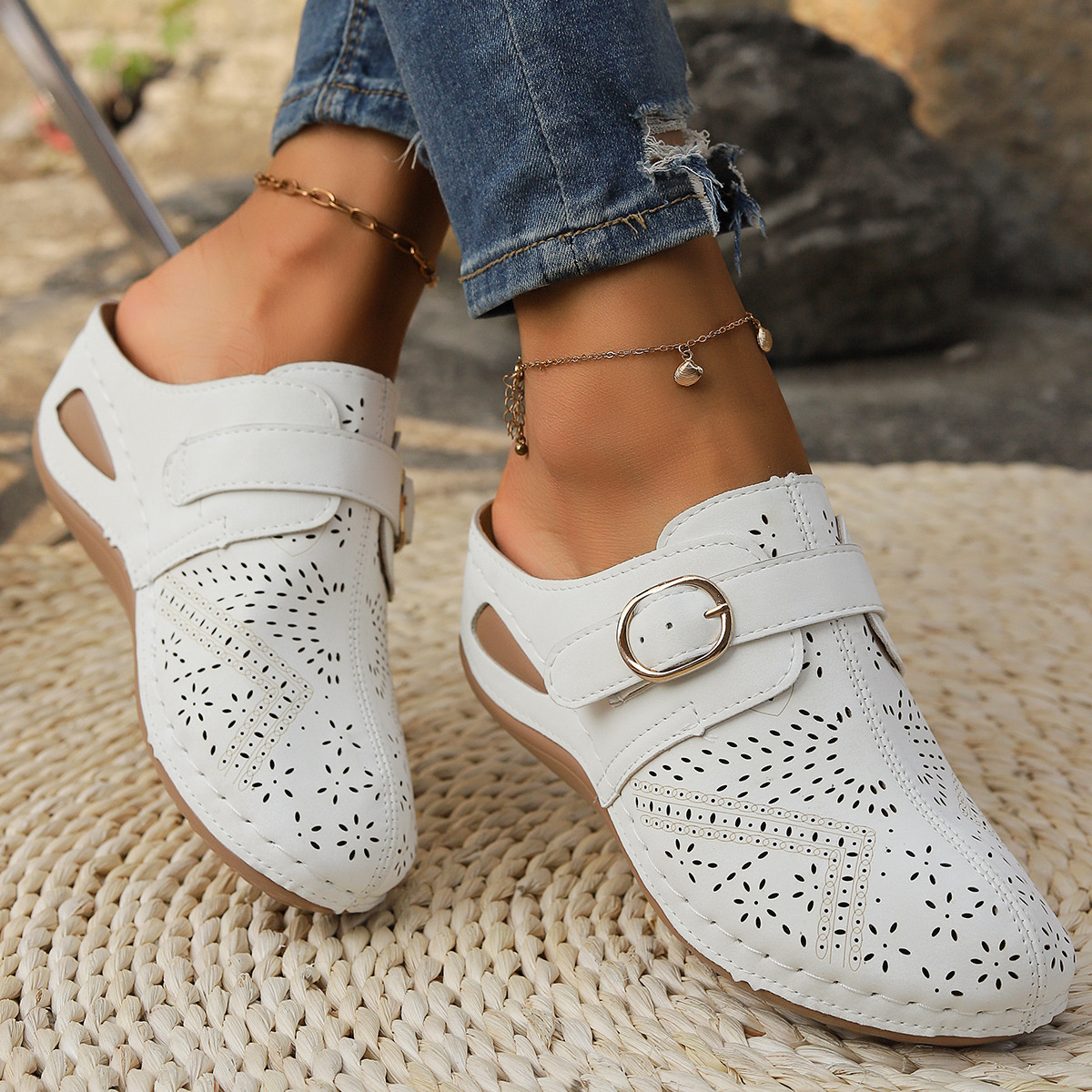 Casual Buckle Slip-Ons