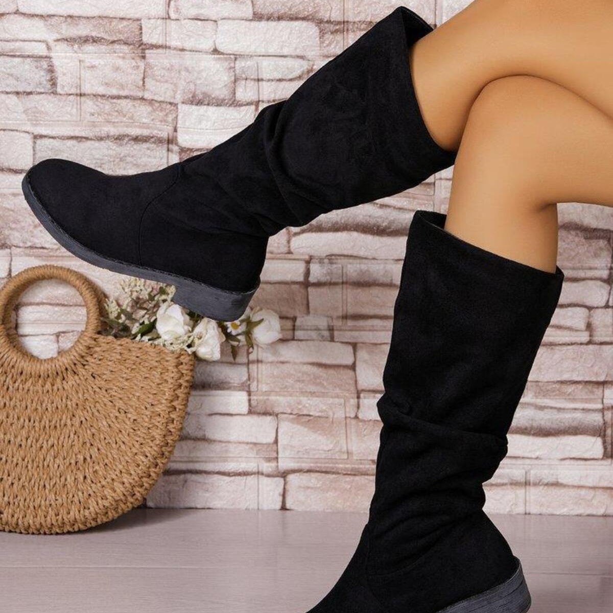 Round Toe Block Heels Boots
