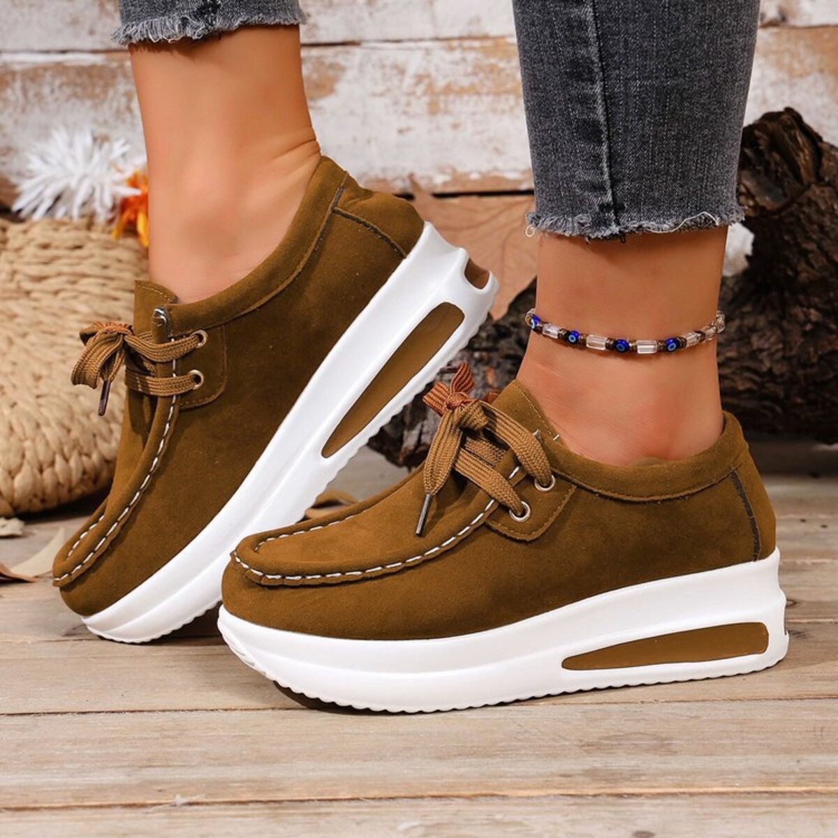 Round Toe Platform Sneakers