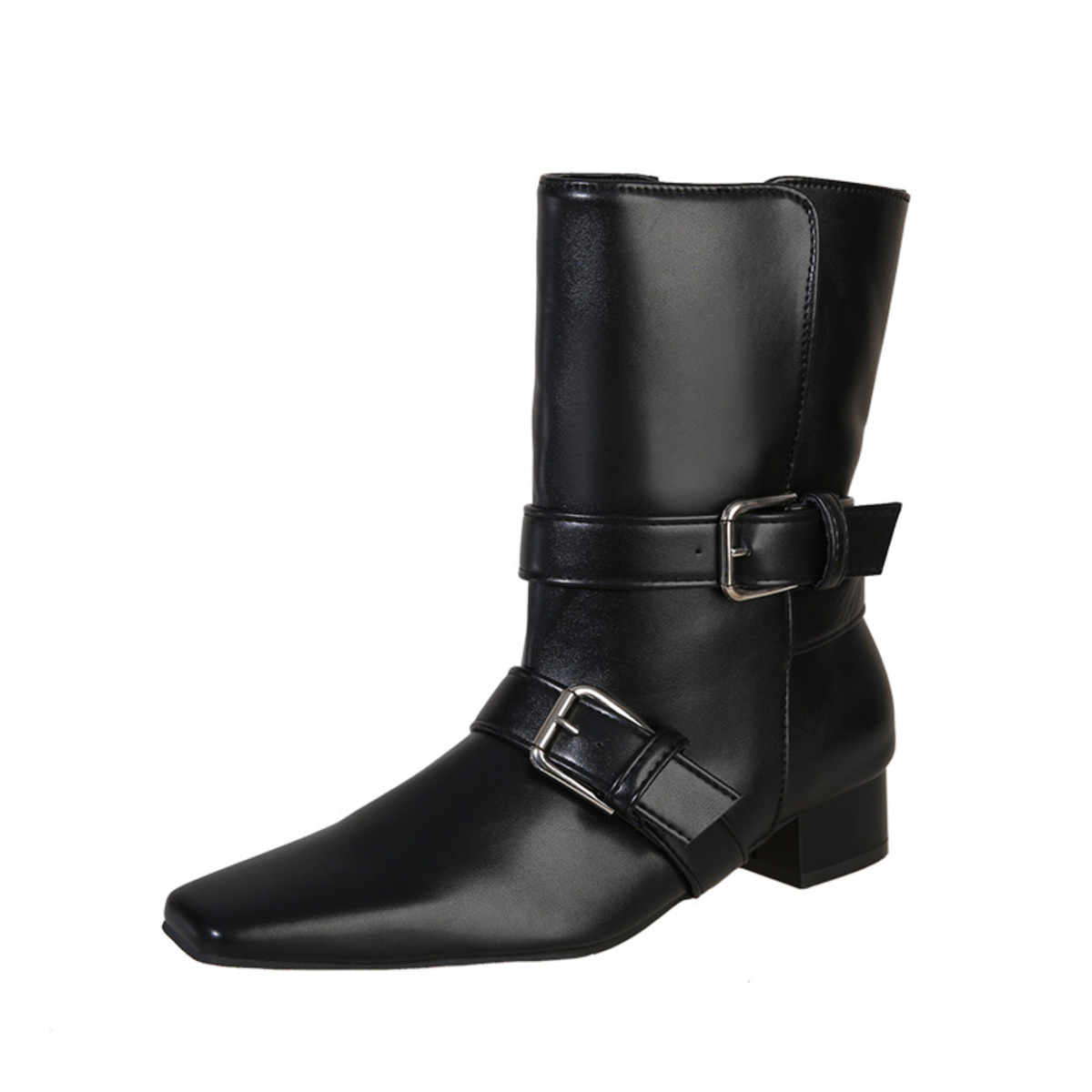 Square Toe Block Heels Boots