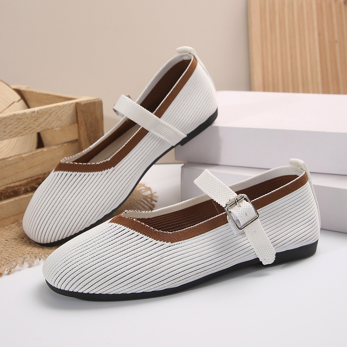 Round Toe Mesh Slip-Ons