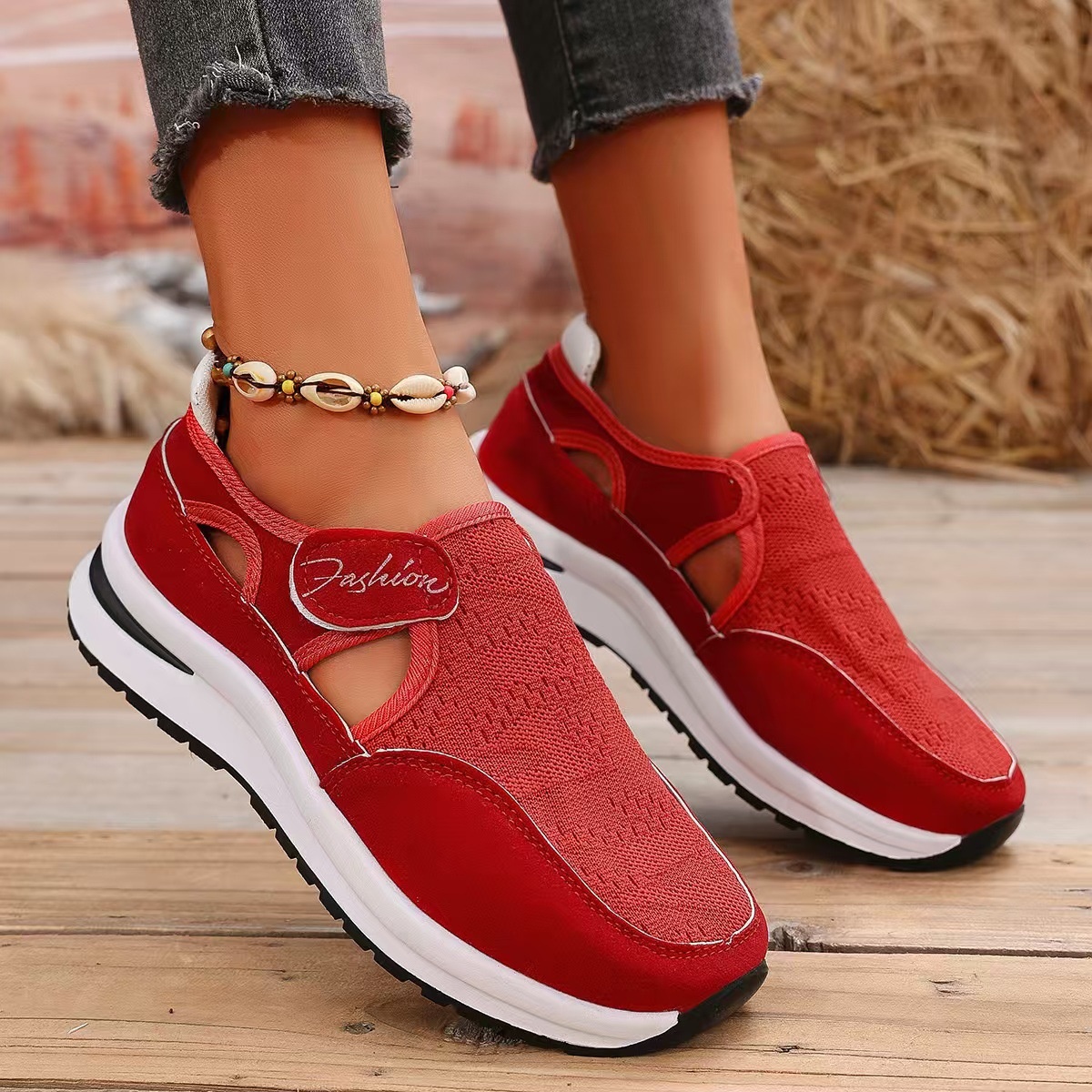 Breathable Mesh Velcro Shoes