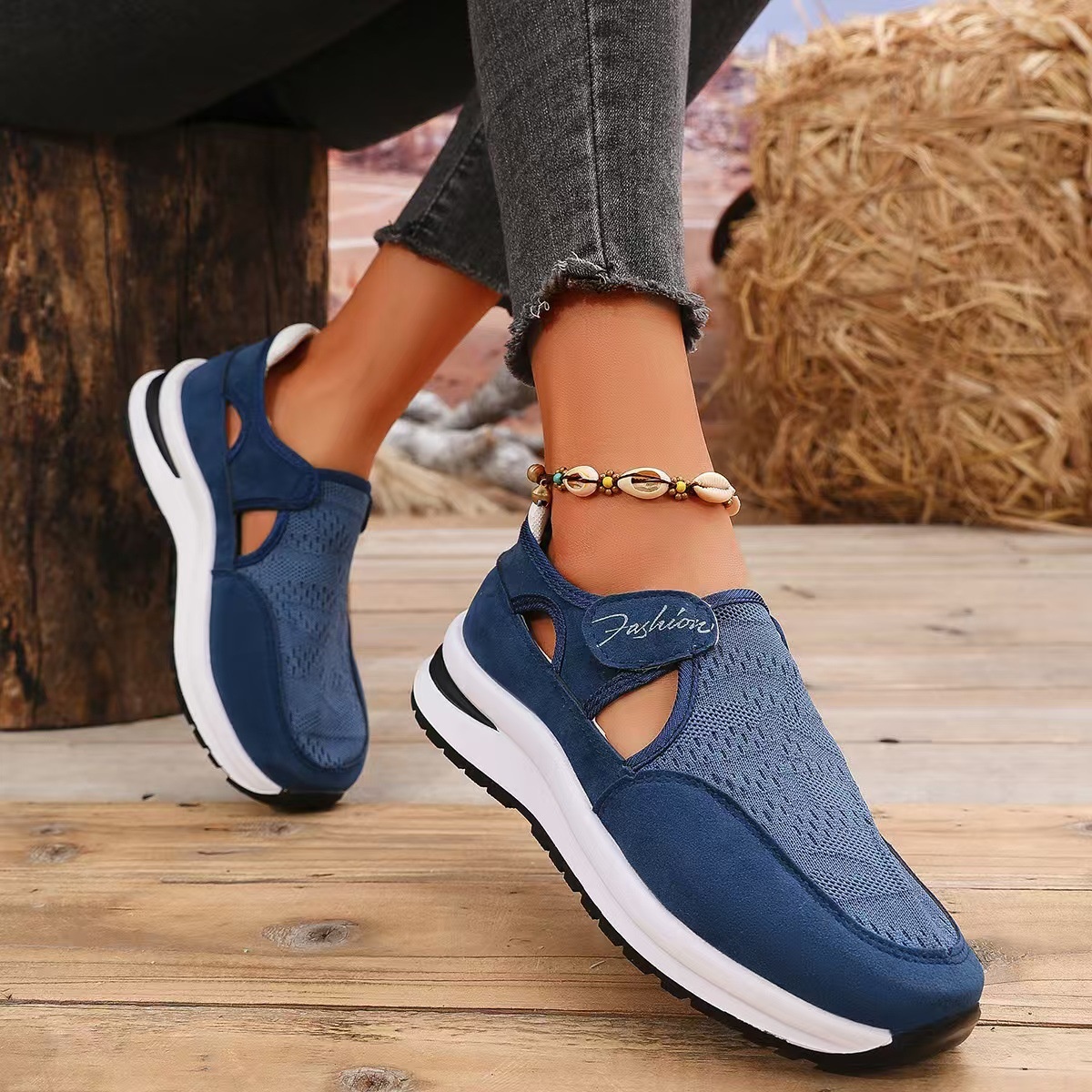 Breathable Mesh Velcro Shoes