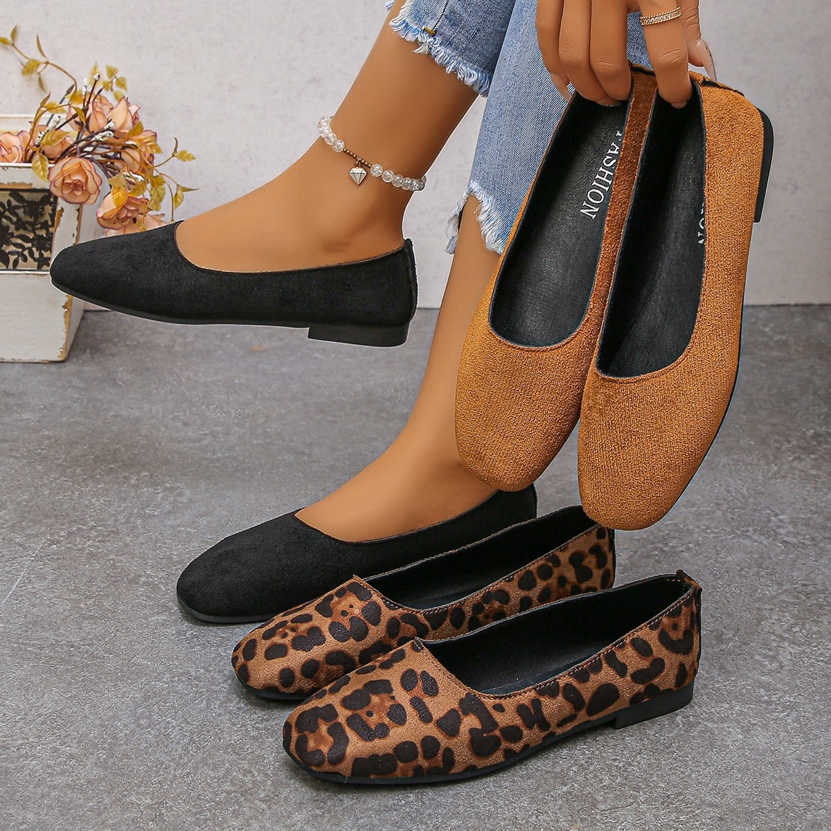 Round Toe Slip-Ons