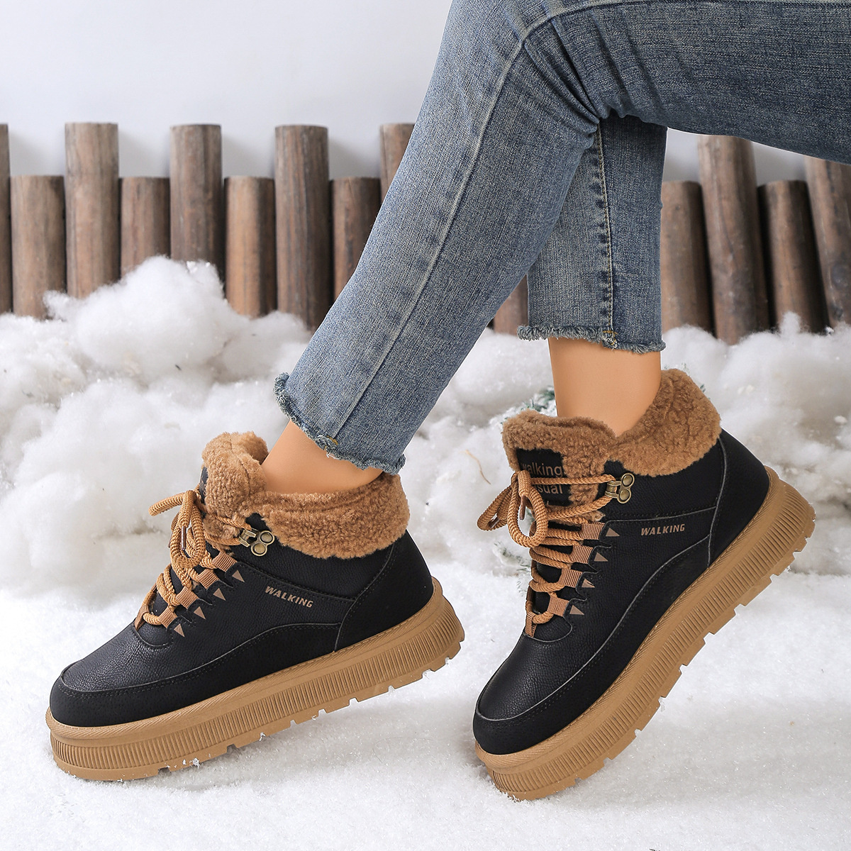Fur-Lined Ankle Boots