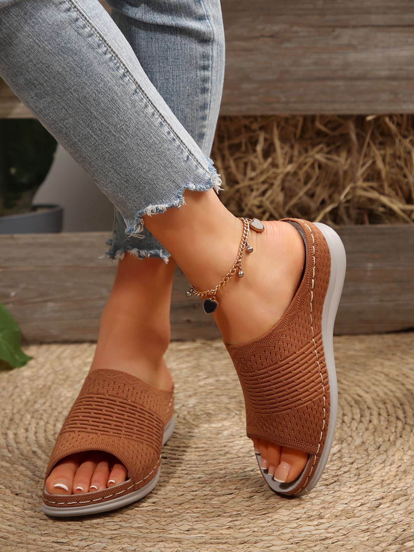 Mesh Open Toe Sandals