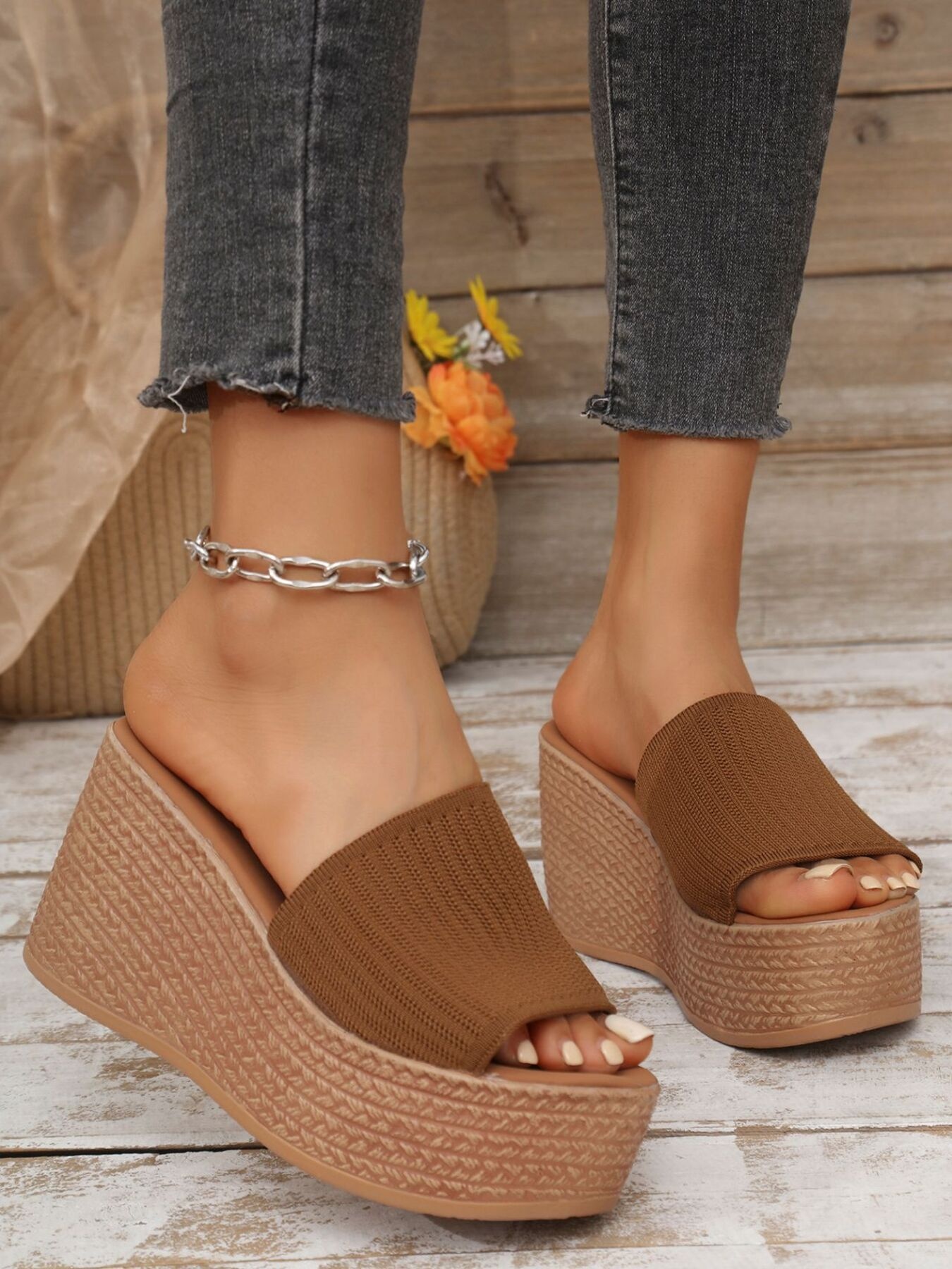 Open Toe Platform Wedge Sandals