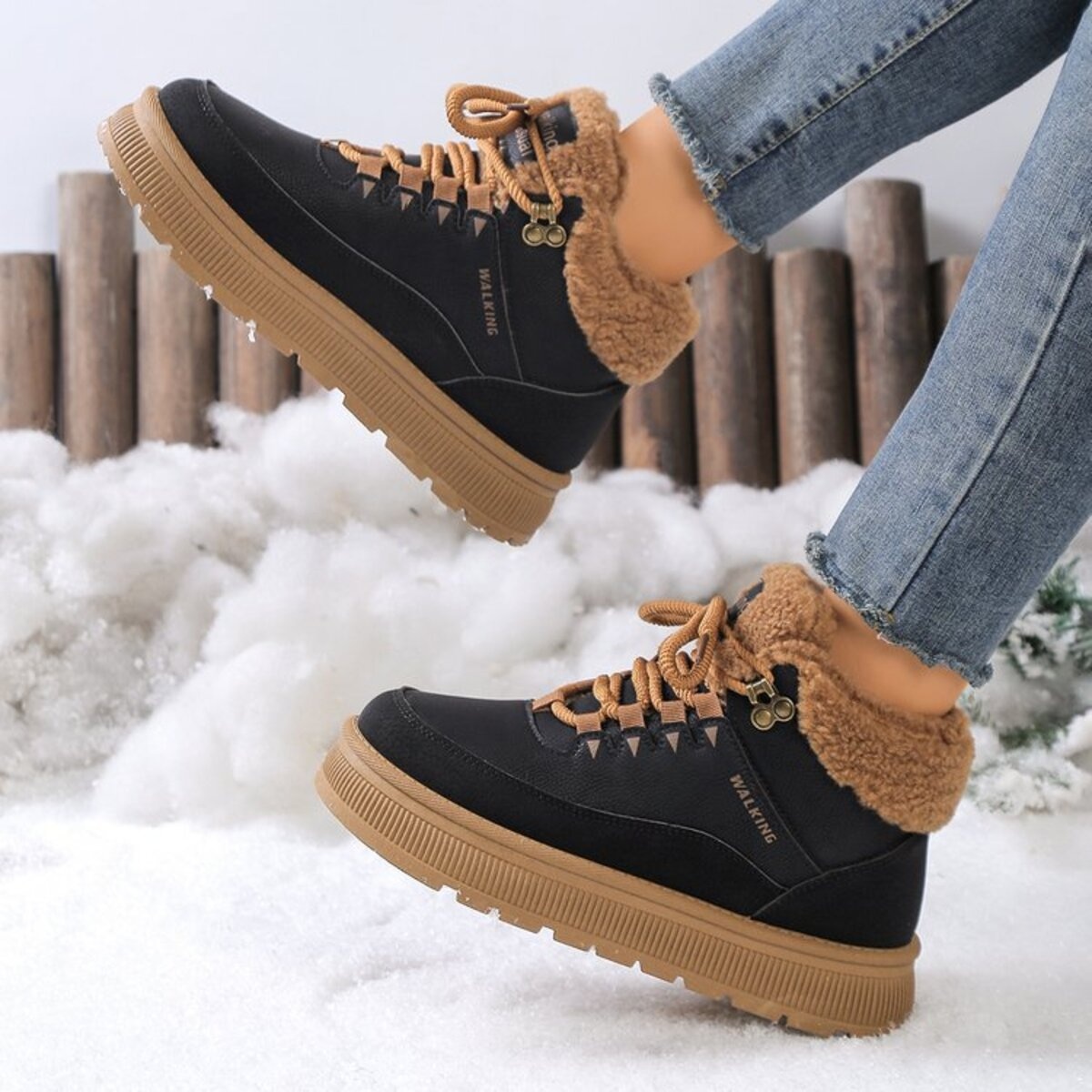 Lace Up Platform Ankle Boots