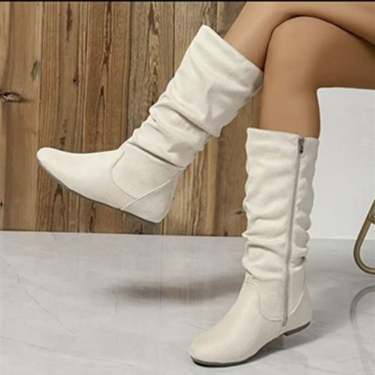 Size Zip Slouchy Boots